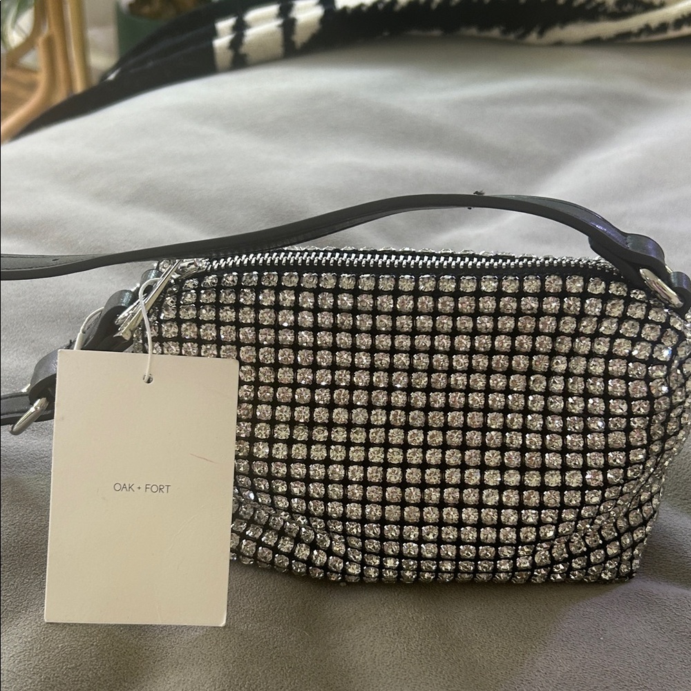 OAK + FORT Sparkling Silver Clutch